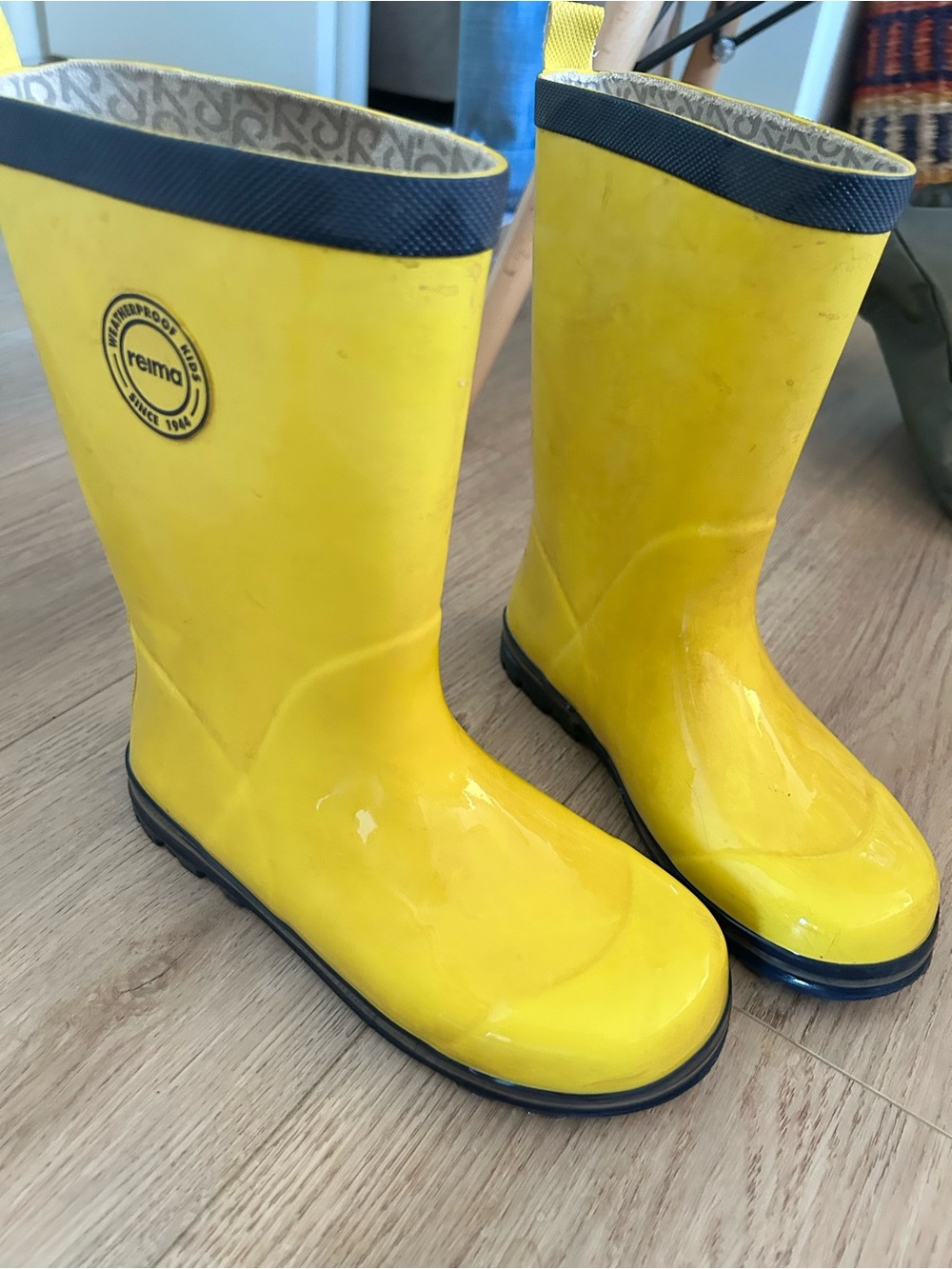 Kids Reima Yellow Rain Boots size 1